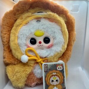 Kawaii New Baby Three I am not a warrior Fox Lion cape Keychain bag charm plush
